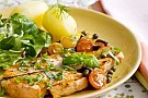 Citronstekt laxkotlett med kapris