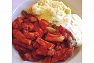 Texmex korvgryta med jalapenogrädde (m.e.)