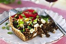 Köttfärspaj med aubergine och fetaost