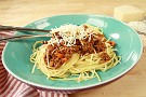 Köttfärssås och spaghetti