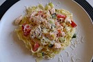 Laxpasta med apelsin och basilika