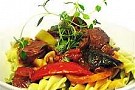 Korvgryta merguez med tomat och aubergine