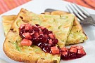 Morotspannkaka med bacon och äppellingon