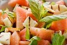Sallad med vattenmelon, haloumi och mynta