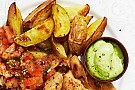 Kyckling med tomatsallad och avokadoröra