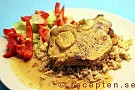 Fläskkotletter i currysås med banan